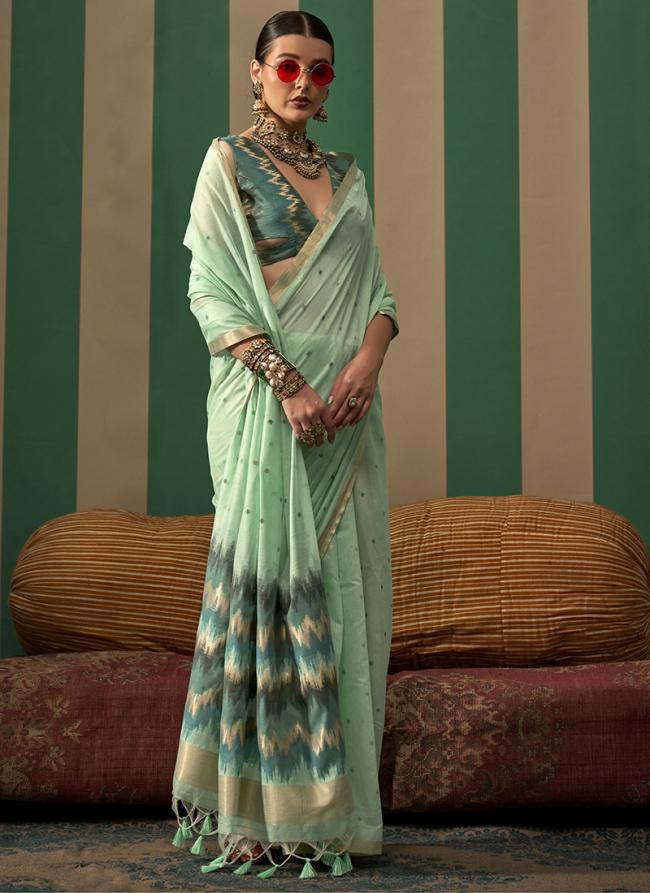 Silk Sky Blue Casual Wear Weaving Saree